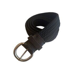 GAP Black Braided Elastic Belt Size Large